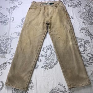 LL‎ Bean Double L Related Fit Tan Flannel Lined Denim Jeans Mens
31X29 Cotton